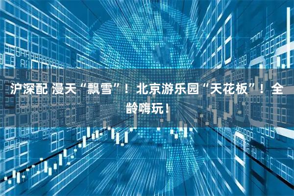 沪深配 漫天“飘雪”！北京游乐园“天花板”！全龄嗨玩！