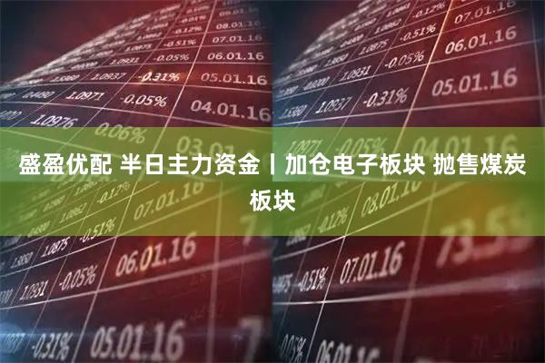 盛盈优配 半日主力资金丨加仓电子板块 抛售煤炭板块