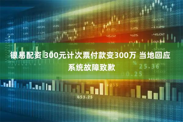 银易配资 300元计次票付款变300万 当地回应 系统故障致歉
